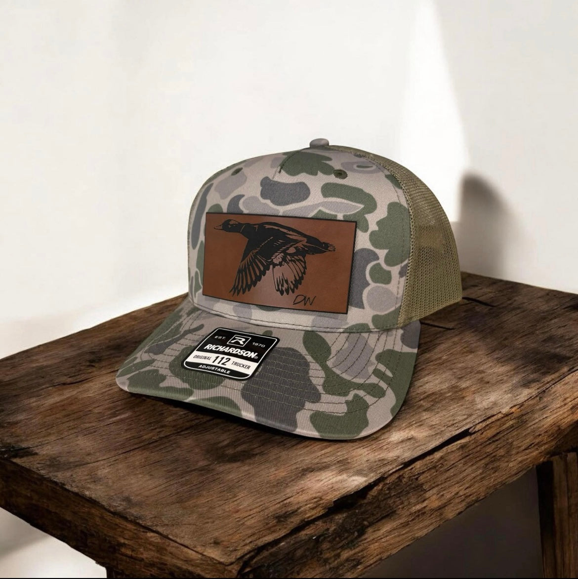 Camo duck patch hats