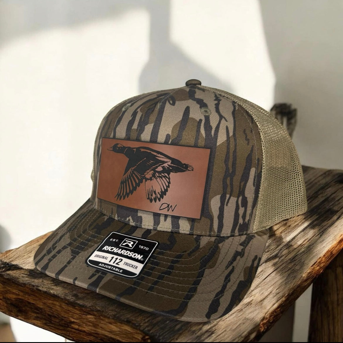 Bottomland camo duck patch hats